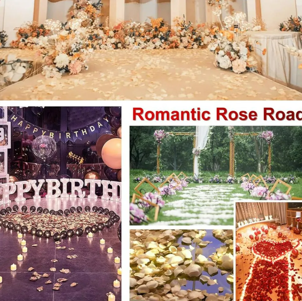 300PCS Fake Rose Petals for Romantic Night Romantic Festive Atmosphere Creation for Marriage Proposal Wedding