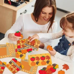 28 Pcs Fall Harvest Basket Craft Kit DIY Thanksgiving Gratitude Paper Craft for Kids Autumn Classroom Sunday School Harvest Activities