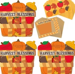 28 Pcs Fall Harvest Basket Craft Kit DIY Thanksgiving Gratitude Paper Craft for Kids Autumn Classroom Sunday School Harvest Activities