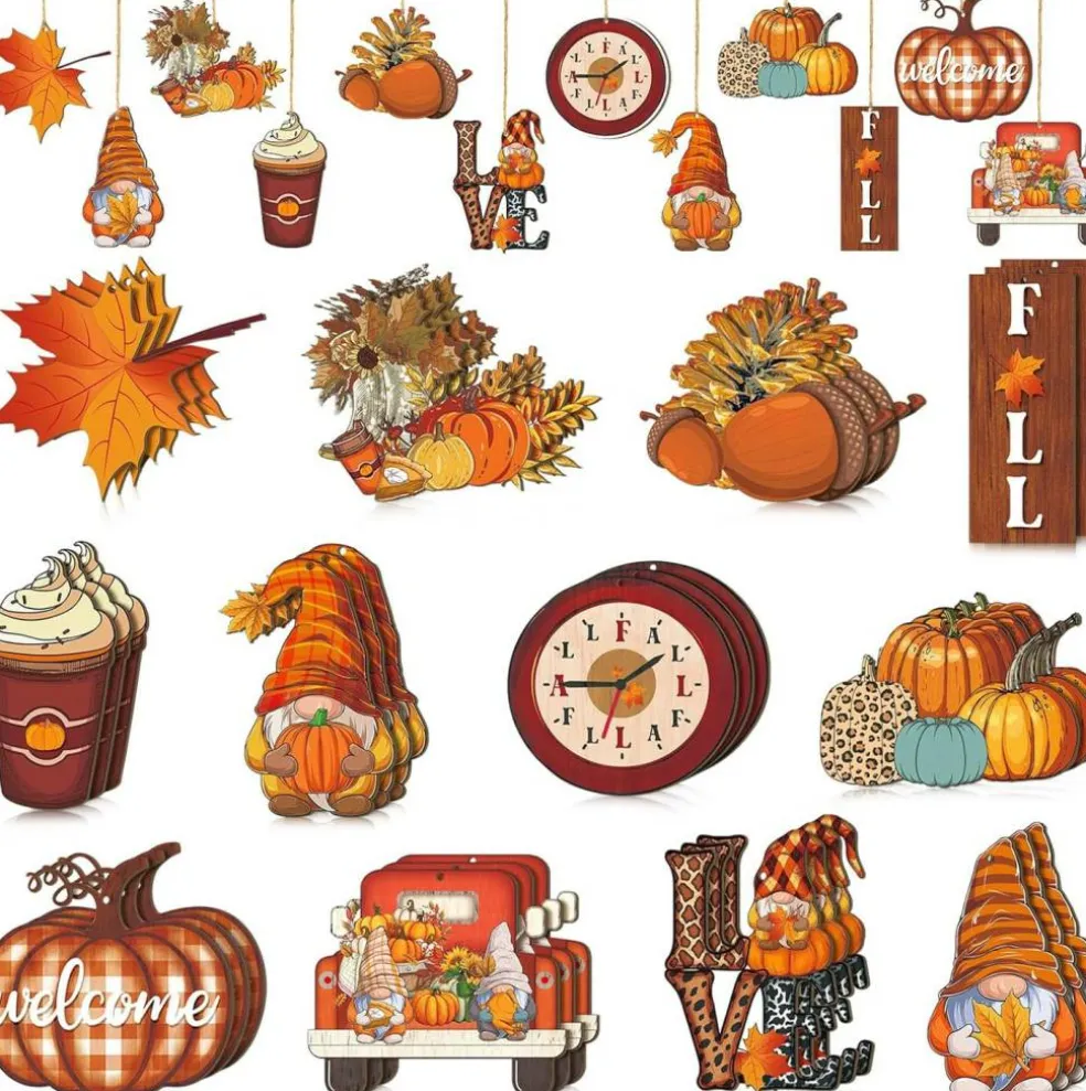 36 Pcs Fall Ornaments for Tree Fall Thanksgiving Decorations(Cute Style)