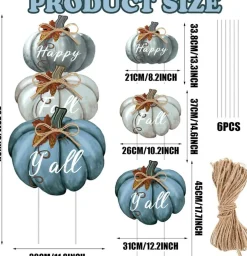 3 Pcs Fall Pumpkin Yard Stakes Signs Decoration - 31 Inch