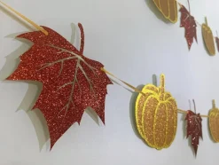 3 Pcs Fall Thanksgiving Banner Set, Happy Fall Blessed Grateful Thankful Pumpkin and Maple Leaves Pre-Strung Garland Decorations for Home, Party and Autumn Harvest Decor