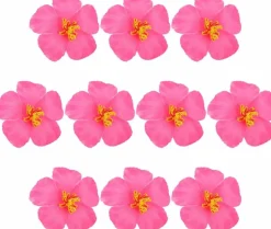 10PCS Faux Hibiscus Flowers Hawaiian Luau Tabletop Decoration