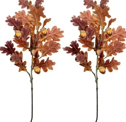 2 PCS Faux Oak Fall Floral Stems with Acorns, 39.3 Inch Large Artificial Autumn Oak Leaf Branches for Vase Fillers, Fall Flower Arrangements, Thanksgiving, Halloween, Wedding and Home Decor