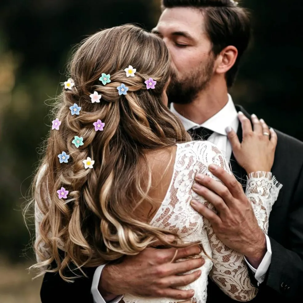20Pcs Flower Hair Clips Accessories (Color)