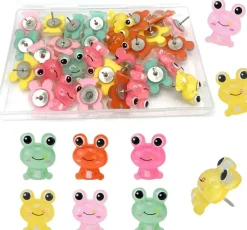 30 pcs frog push pins animal thumbtacks for cork boards, photos, and office use