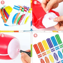 12 PCS Giant Inflatable Marker Props – 27 Inch Back to School Pencil & Marker Balloon Decorations for Classroom Parties, Graduation, Birthday & School Event Decor