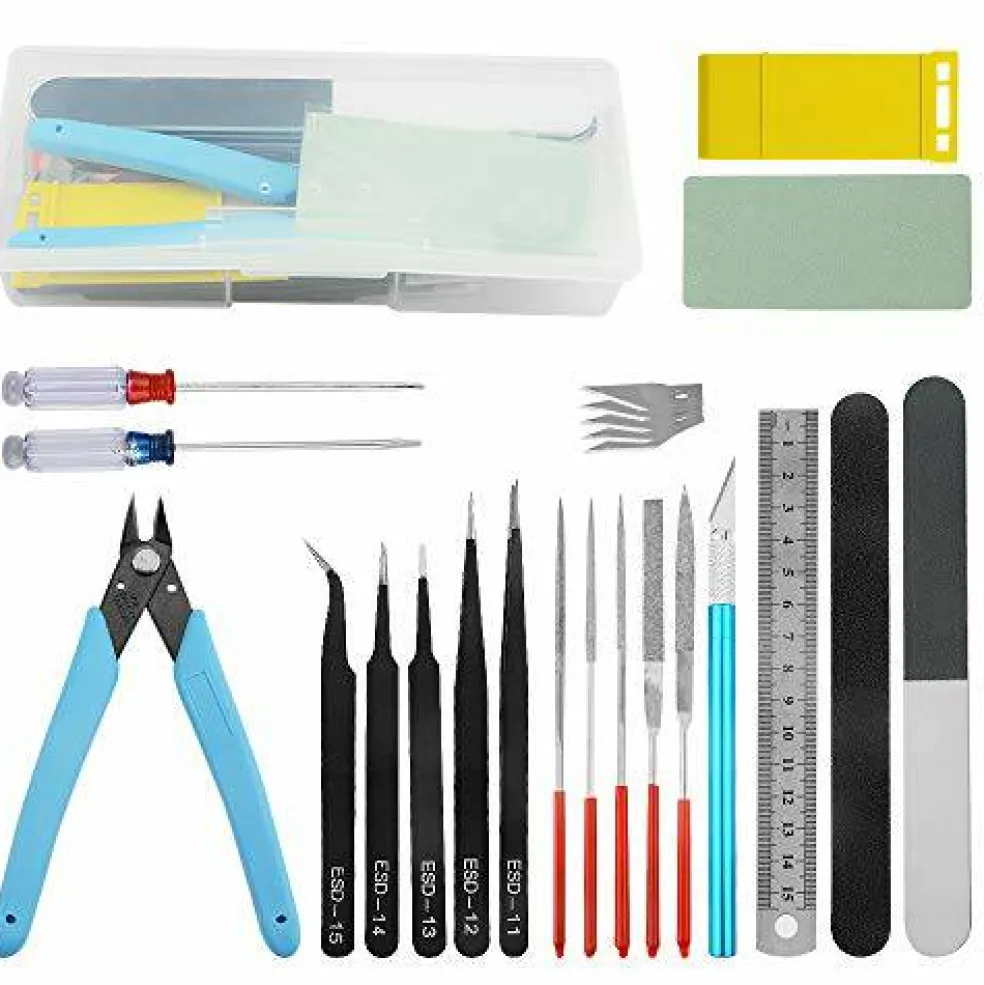 20 PCS Gundam Model Tools Kit Modeler Basic Tools Craft Set Hobby Building Tools Kit for Gundam Car Model Building Repairing and Fixing(I)