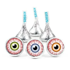 85 Pcs Halloween Party Candy Chocolate Silver Hershey's Kisses (13.6oz) - Eyeballs