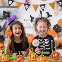 36Pcs Halloween Pumpkin Craft Kit DIY Fall Thanksgiving Gratitude Pumpkin Thankful Craft Autumn Holiday Religious Decor Home School Classroom Fun Activities for Kids