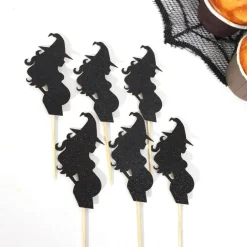 12 Pcs Halloween Witch Baby Shower Cupcake Toppers – Cauldron Gender Reveal Cake Picks, Boy or Girl Halloween Party Decorations, Spooky Baby Shower Dessert Table Supplies