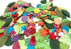 200 Pcs Handmade Mixed Mulberry Paper Flowers Petals and Leaves Wedding