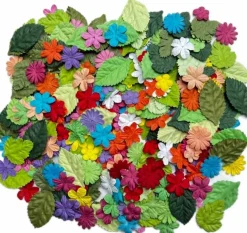 200 Pcs Handmade Mixed Mulberry Paper Flowers Petals and Leaves Wedding