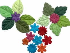 200 Pcs Handmade Mixed Mulberry Paper Flowers Petals and Leaves Wedding