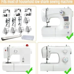 12 Pcs Hemming Foot Kit Narrow Rolled Hem Foot Set Presser Foot Sewing Rolled Hemmer Foot Narrow Sewing Machine Rolled Hem Guide Universal Sewing Clips for Sewing Machine Accessories and Tools