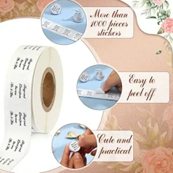 1000 Pcs Hugs and Kisses from The New Mr and Mrs Wedding Stickers, Chocolate Drops Labels Stickers Candy Stickers 0.75 Inch for Weddings Engagement Party Favors Decorations (White,Basic)