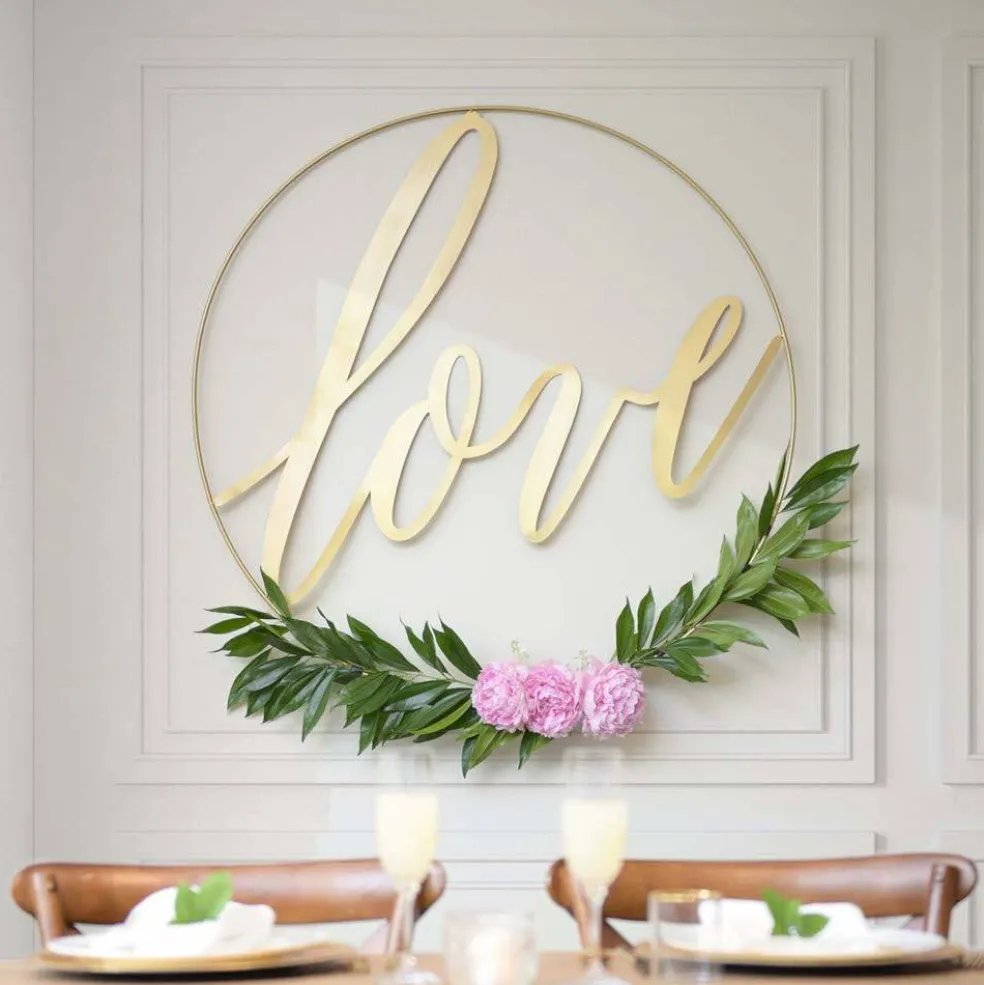 4 Pcs 24 Inch Metal Floral Hoop
