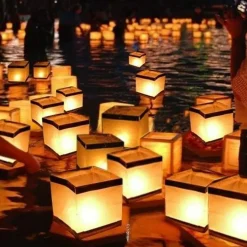 10 PCS 4.3 Inch Water Floating Candle Lanterns