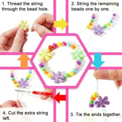 1100 PCS Kids Jewelry Making Beads Kit – DIY Bracelet Craft Set with Scissors, String & Accessories, Colorful Acrylic Beads for Girls Creative Arts & Crafts
