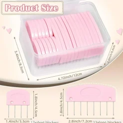 25PCS Knit Blocking Pins Kit Pink, Knit Blocking Combs for Knitting Crochet Lace Needlework Projects, Stainless Steel Knitting Block Tool for Blocking Mats