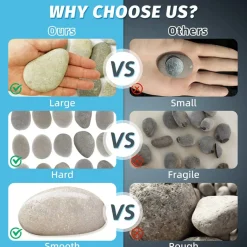 30 Pcs Large Rocks for Painting, Natural River Rocks, Flat River Rocks, 2-3 Inches Stones for Arts & Crafting