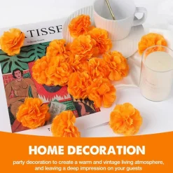 50 Pcs Marigold Flowers(Orange)2
