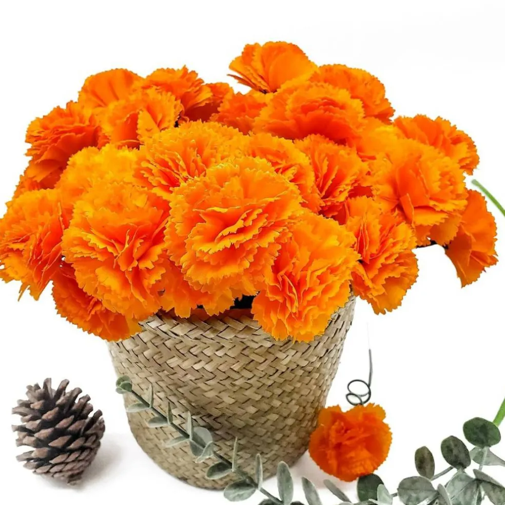 100 Pcs Marigold Flowers(Orange)7.9"D x 5.9"W x 2.4"H