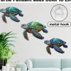 3Pcs Metal Summer Turtle Sea Wall Decor