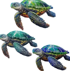 3Pcs Metal Summer Turtle Sea Wall Decor