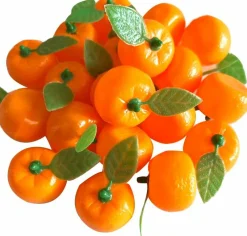 20PCS Mini Artificial Orange Fake Fruit Set, Realistic Faux Tangerines, Lifelike Plastic Simulation Oranges for Home Kitchen Decor, Party Decorations, Wreath Fillers, Photography Props & Table Centerpieces