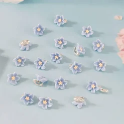20Pcs Mini Flower Hair Clips and Barrettes for Girls/Women (Blue)