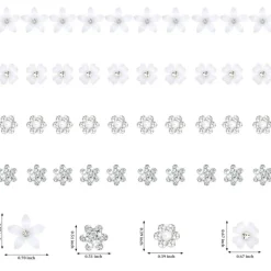 40 Pcs Mini White Rhinestone Flower Hair Clips (White)