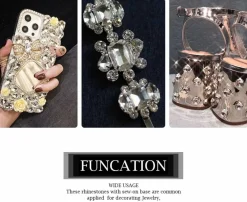 100pcs Mixed Shape Sew-On Rhinestones, Glass Crystal Gems with Silver Claws – Flatback for Jewelry, Clothes, Shoes, Costumes, Garments, Champagne