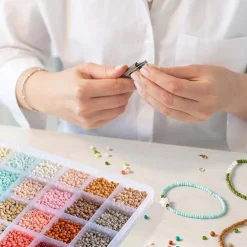 6500 PCS 3mm Seed Beads Bracelet Making Kit – 24 Colors Glass Beads Set with Elastic Cord & Jewelry Findings for DIY Jewelry, Friendship Bracelets, Earrings, Necklace Making & Craft Projects