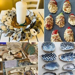 20 Pcs Natural Flat Oyster Shells for Crafts: 3-5 Inch Bulk Seashells – Cleaned, Odor-Free & Unpolished for Beach Decor, Wreaths, and DIY Projects