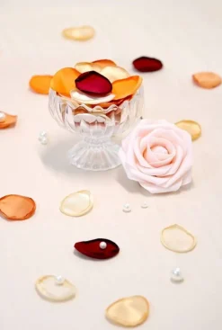 300PCS Orange Artificial Rose Petals, Terracotta Silk Flower Petals for Fall Wedding Decorations, Wedding Aisle Runner, Flower Girl Basket, Table Centerpieces, Thanksgiving, Bridal Shower & Party Decor