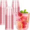 50 PCS 12 oz Clear Plastic Stemless Wine Cups – Disposable Round Bottom Cocktail Cups for Parties & Events