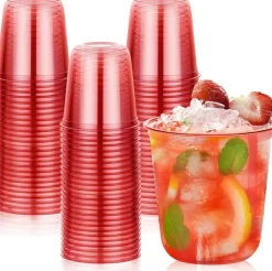 50 PCS 12 oz Clear Plastic Stemless Wine Cups – Disposable Round Bottom Cocktail Cups for Parties & Events