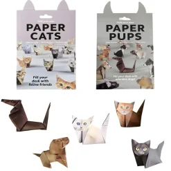 100PCS Paper Cats Origami, Paper Cats, Origami Cats DIY Origami Paper Craft Kit with 50 Sheets to Fold Cute Cat and Dog Figures, Perfect for Desk Decoration, Home Ornament, and Gift for Animal Lovers