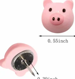 30 pcs pink pig decorative push pins cute resin thumbtacks for cork boards, maps, and office use