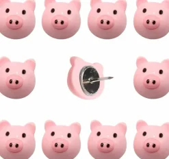 30 pcs pink pig decorative push pins cute resin thumbtacks for cork boards, maps, and office use
