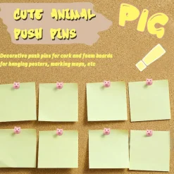 30 pcs pink pig decorative push pins cute resin thumbtacks for cork boards, maps, and office use
