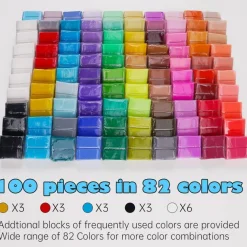 100PCS Polymer Clay Set, 82 Colors with Tools for Kids & Beginners