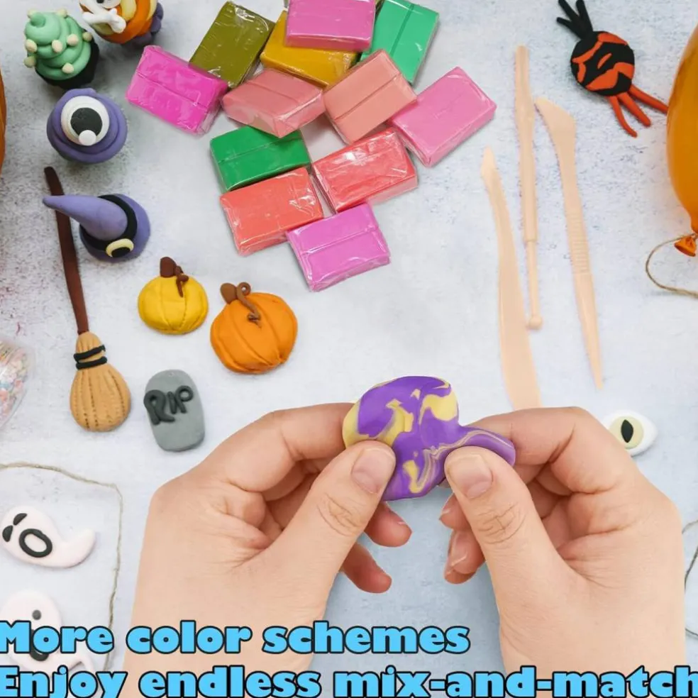 100PCS Polymer Clay Set, 82 Colors with Tools for Kids & Beginners