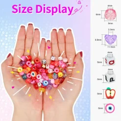 2400pcs Pony Beads 72 Colors 9mm Friendship Bracelets Making Kit, Rainbow Kandi Beads Bulk Letter Beads for Name Bracelets Jewelry Making Crafts with Elastic String