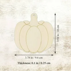 20pcs Pumpkin Wood DIY Crafts Cutouts 3.78 x 3.94 x 0.1 inches