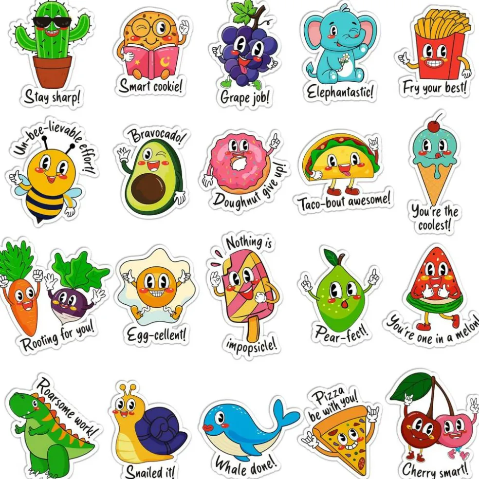 800PCS Punny Teacher Sticker for Student, D-FantiX Motivational Reward Stickers for Kids Classroom, Must Have Essentials for Teachers Elementary, Positive Encouragement Stickers Home School Supplies