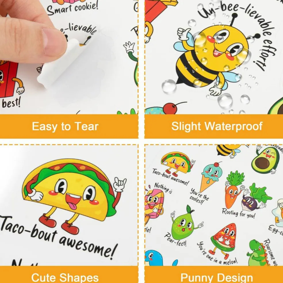 800PCS Punny Teacher Sticker for Student, D-FantiX Motivational Reward Stickers for Kids Classroom, Must Have Essentials for Teachers Elementary, Positive Encouragement Stickers Home School Supplies