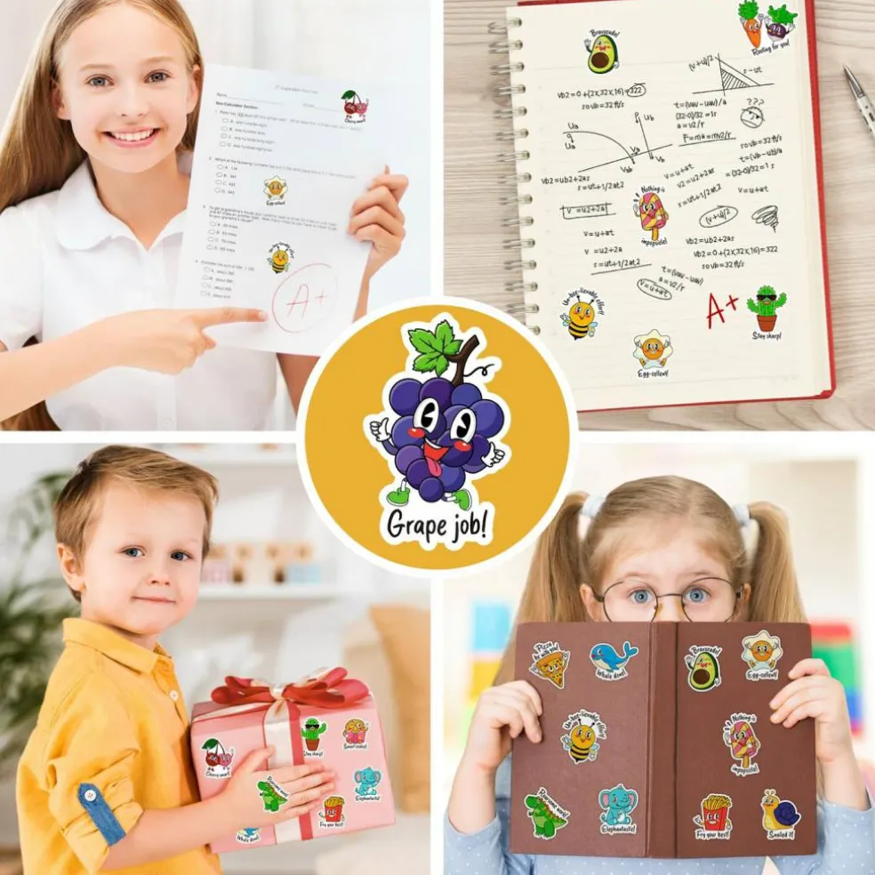 800PCS Punny Teacher Sticker for Student, D-FantiX Motivational Reward Stickers for Kids Classroom, Must Have Essentials for Teachers Elementary, Positive Encouragement Stickers Home School Supplies