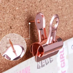 15 pcs rose gold push pin clips creative no-hole paper clips for cork boards and photo walls